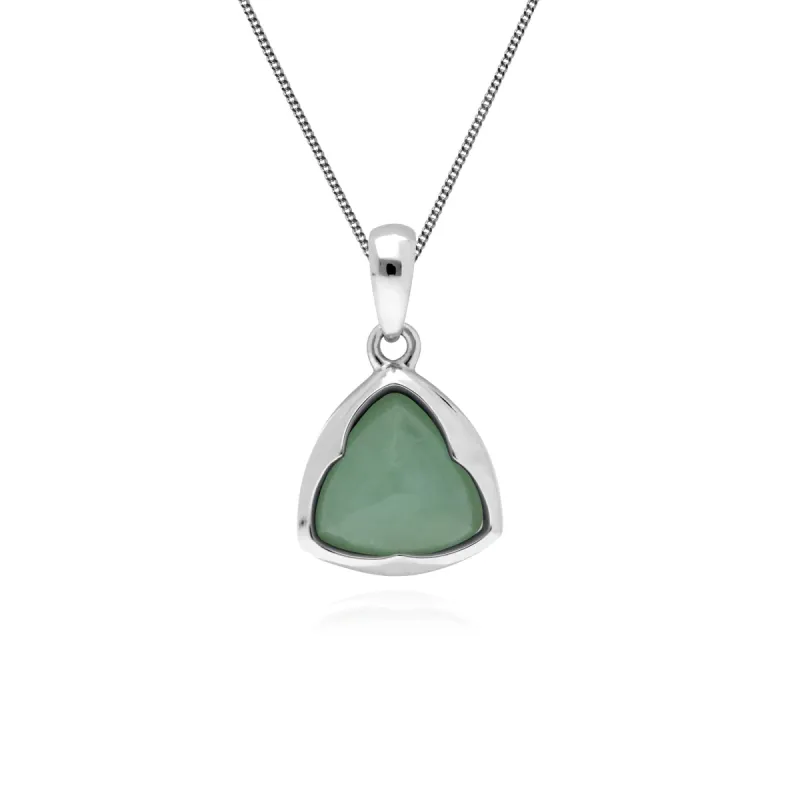 Gemondo Sterling Silver Prism Sugarloaf Jade Pendant on 45cm Chain sold by Gemondo Jewellery