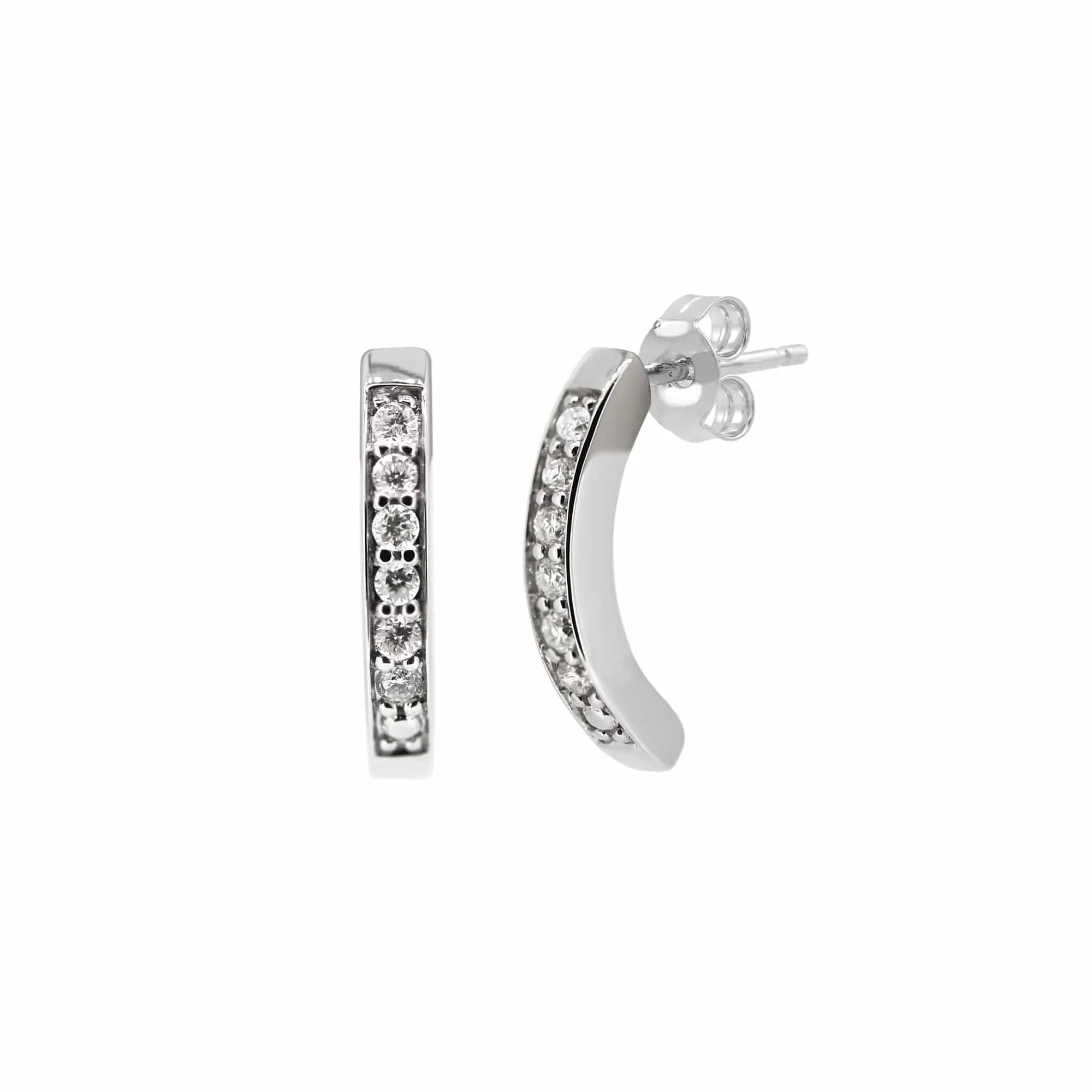 Gemondo 9ct White Gold Diamond Half Hoop Earrings sold by Gemondo Jewellery