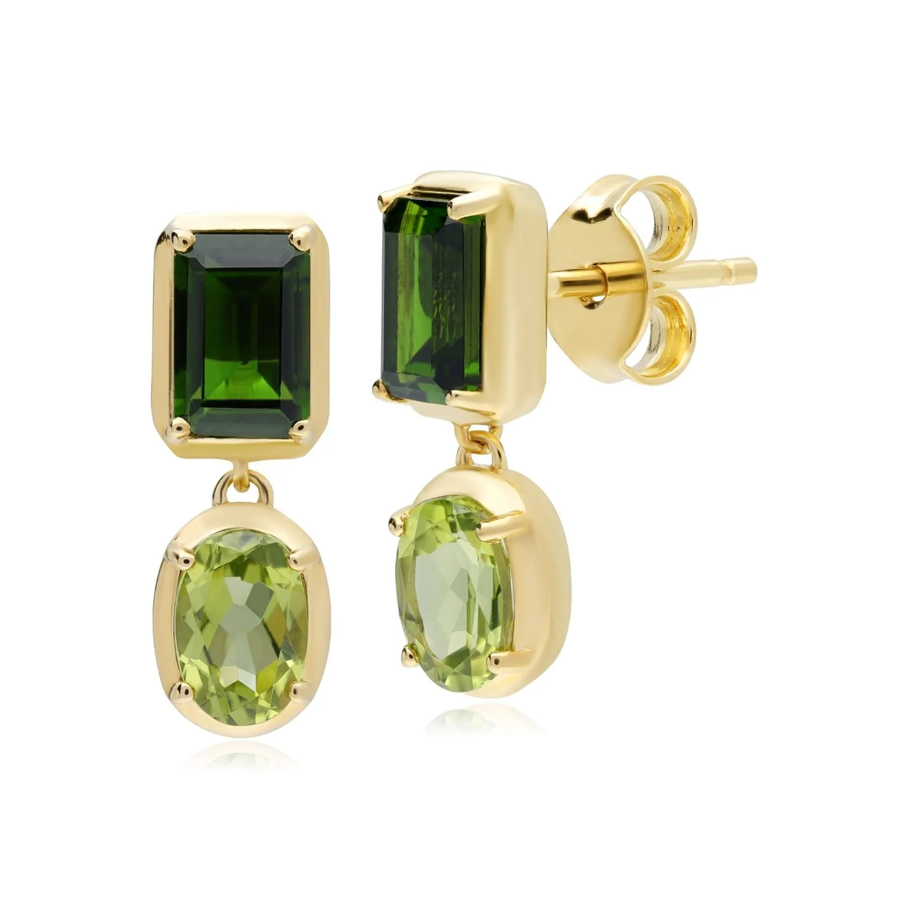 ECFEW™ Creator Chrome Diopside & Peridot Dangle Earrings In Sterling Silver sold by Gemondo Jewellery