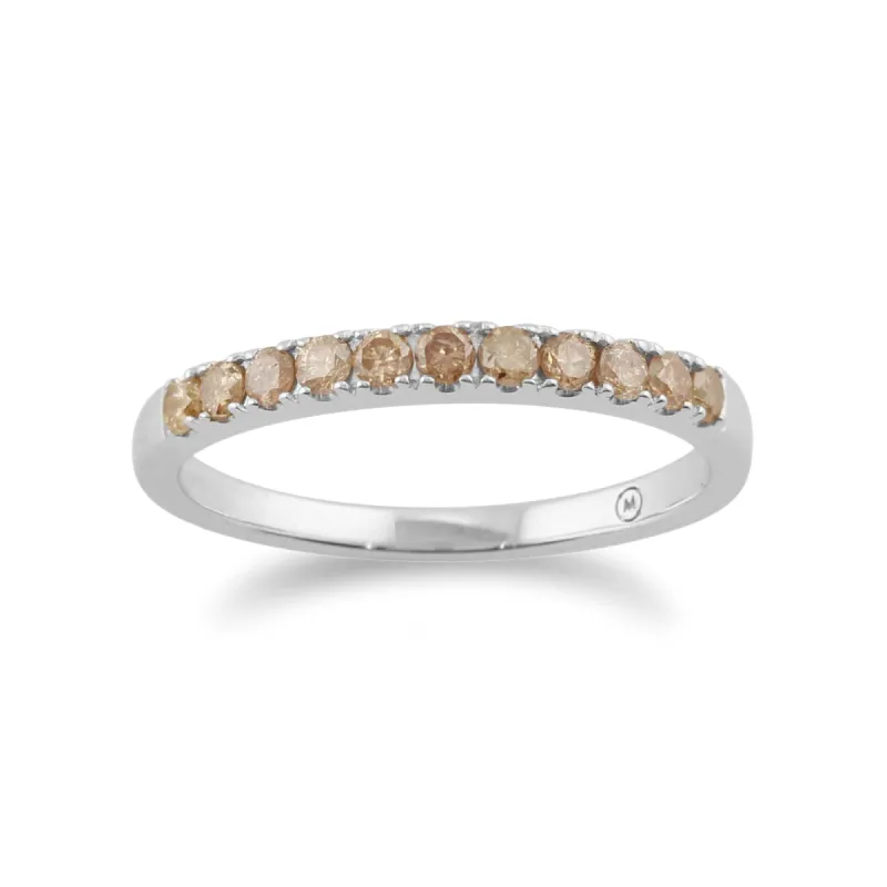 Gemondo 9ct White Gold 0.29ct Champagne Coloured Diamond Eternity Ring sold by Gemondo Jewellery