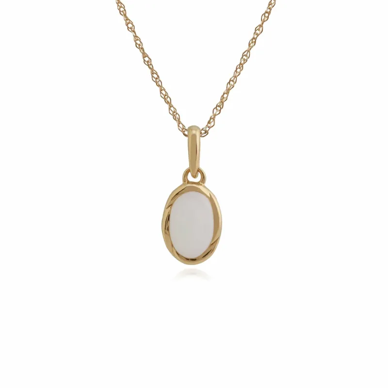 Gemondo 9ct Yellow Gold 0.29ct Opal Oval Pendant on 45cm Chain sold by Gemondo Jewellery