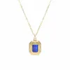 Bona Fide Lapis Lazuli Octagon Locket in Gold Plated Sterling Silver sold by Gemondo Jewellery