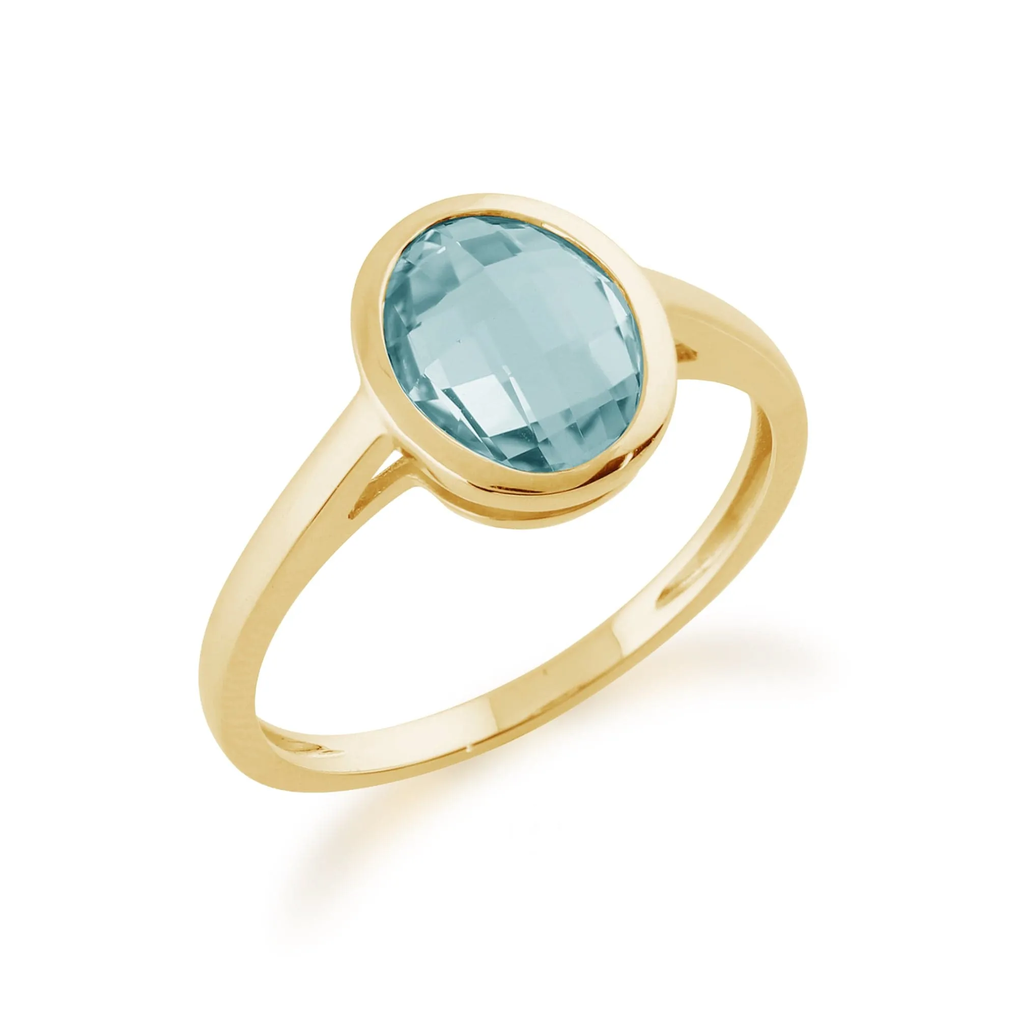 Blue Topaz 9ct Yellow Gold Oval Ring sold by Gemondo Jewellery product image thumbnail 2