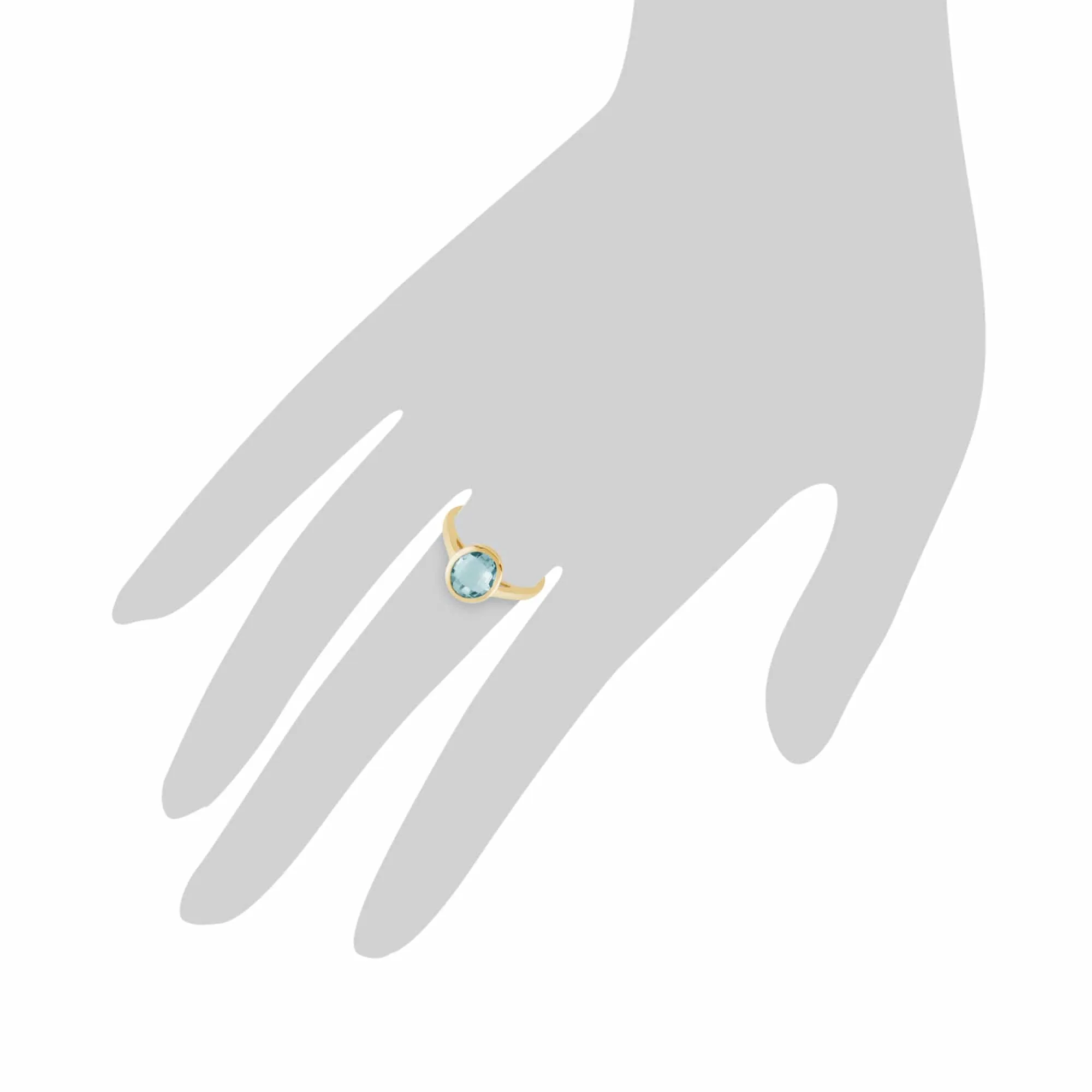 Blue Topaz 9ct Yellow Gold Oval Ring sold by Gemondo Jewellery product image thumbnail 3