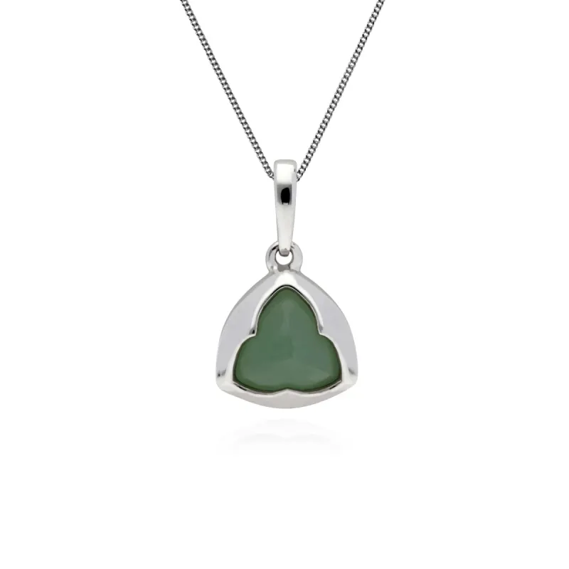 Gemondo Sterling Silver Prism Sugarloaf Jade 6mm Pendant on 45cm Chain sold by Gemondo Jewellery
