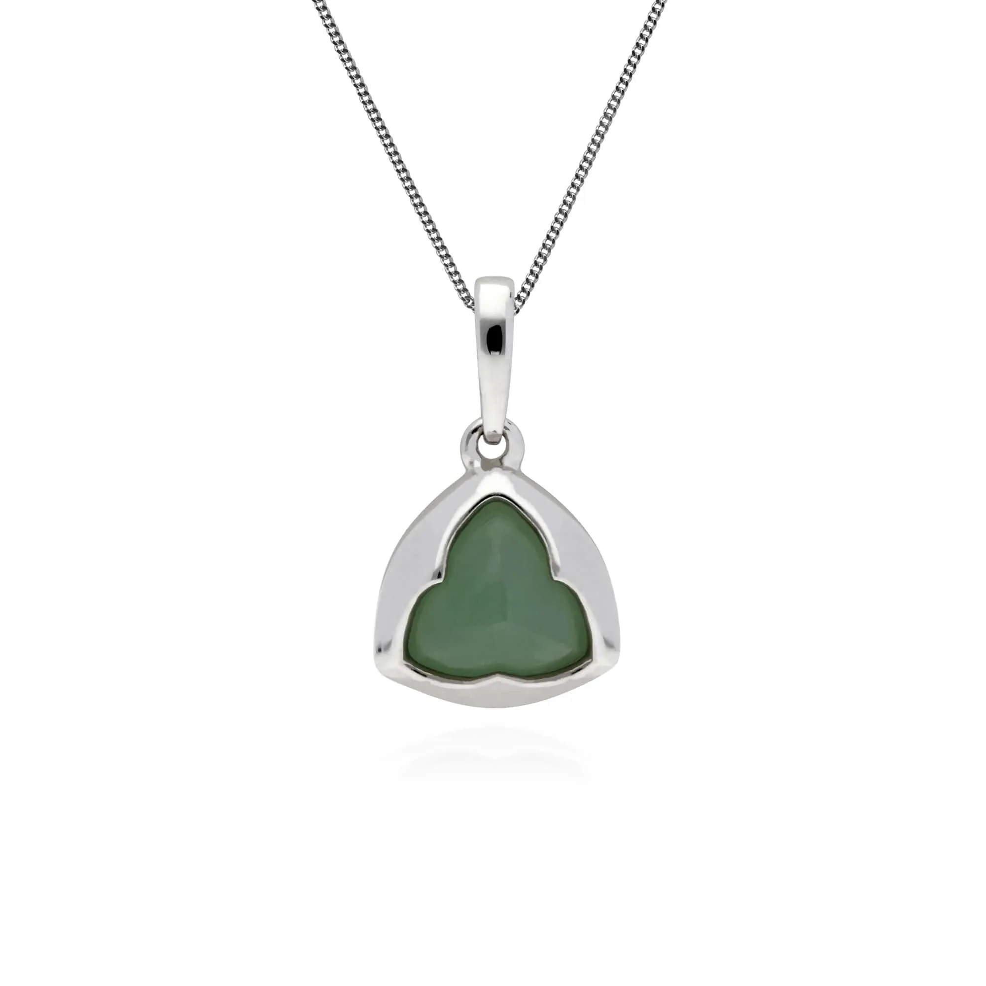 Gemondo Sterling Silver Prism Sugarloaf Jade 6mm Pendant on 45cm Chain sold by Gemondo Jewellery