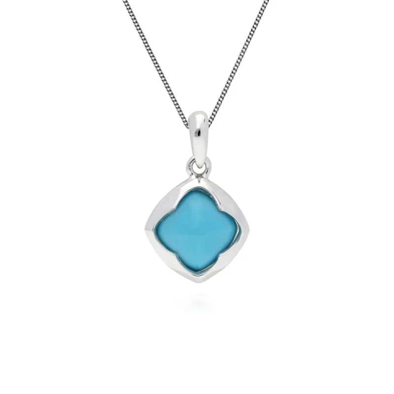 Gemondo Sterling Silver Cushion Turquoise Pendant on 45cm Chain sold by Gemondo Jewellery