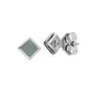 Classic Square Jade Bezel Stud Earrings in 925 Sterling Silver sold by Gemondo Jewellery