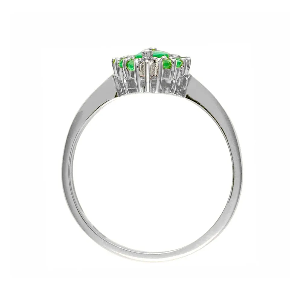 9ct White Gold 0.48ct Natural Emerald & 1.6pt Diamond Cluster Ring sold by Gemondo Jewellery product image thumbnail 3