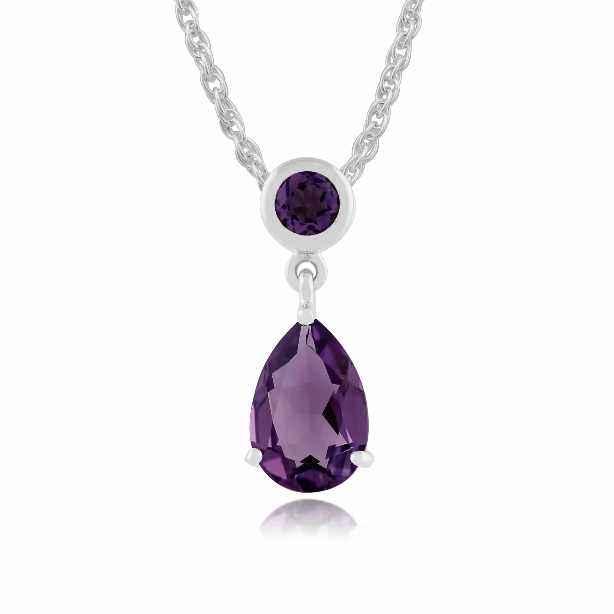 Gemondo 9ct White Gold 1.25ct Amethyst Pendant on 45cm Chain sold by Gemondo Jewellery
