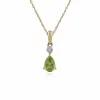 Classic Pear Peridot & Diamond Pendant in 9ct Yellow Gold sold by Gemondo Jewellery