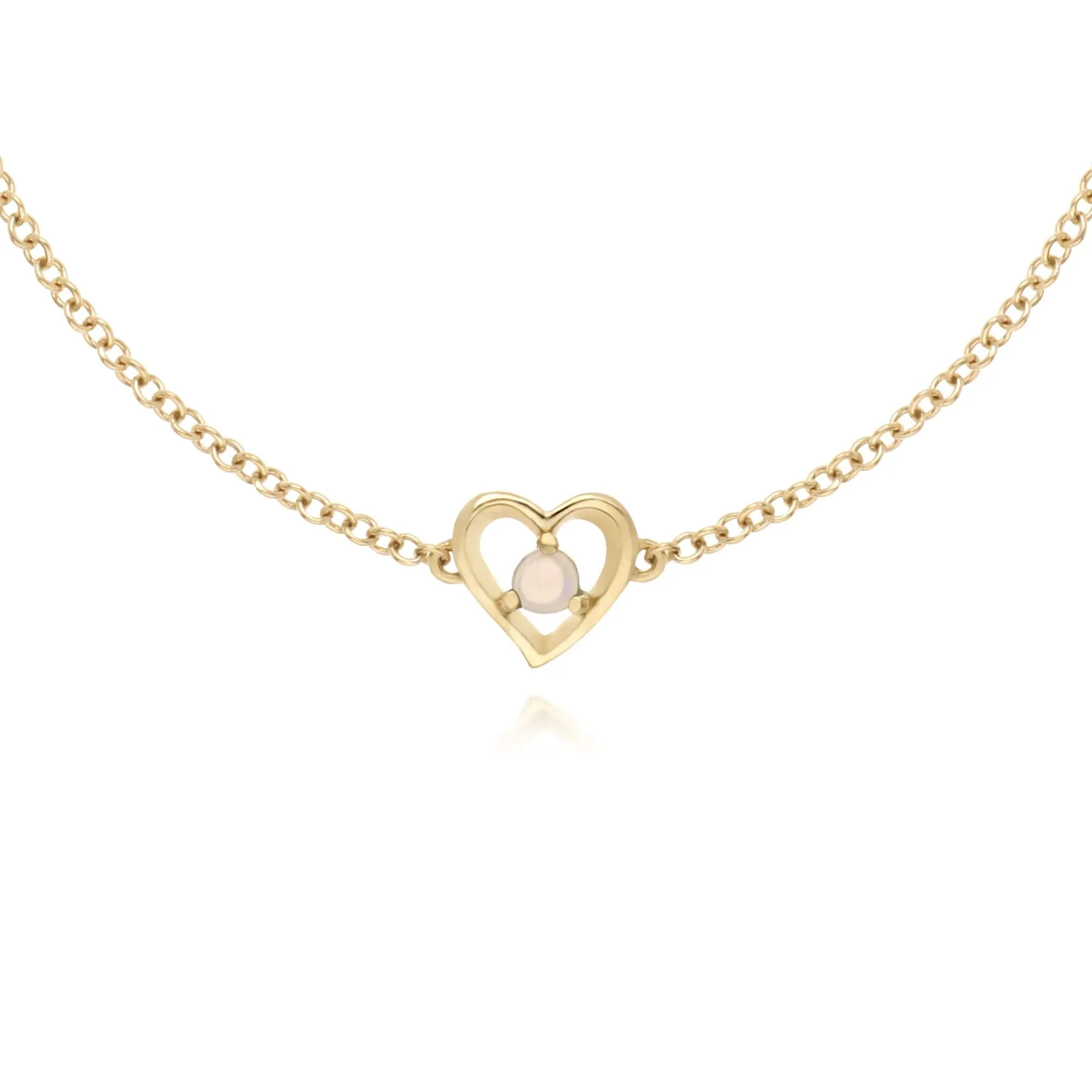 Gemondo 9ct Yellow Gold Opal Round Single Stone Heart 19cm Bracelet sold by Gemondo Jewellery