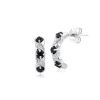 Art Nouveau Style Sapphire & Diamond Half Hoop Earrings in 9ct White Gold sold by Gemondo Jewellery