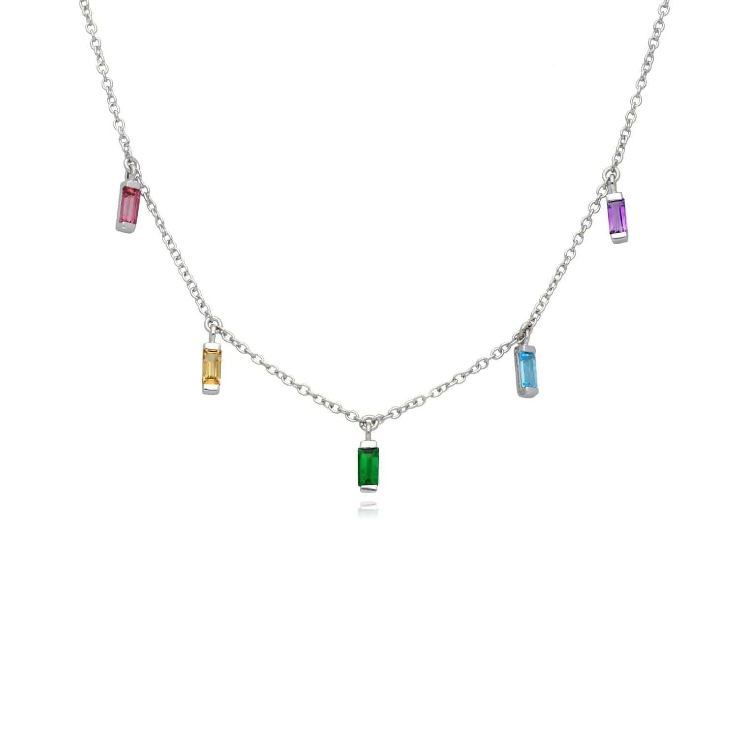 Rainbow Choker Necklace in Gold Plated Sterling Silver sold by Gemondo Jewellery
