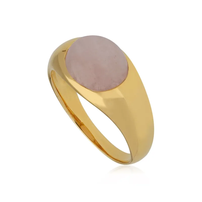 Kosmos Morganite Cocktail Ring in Gold Plated Sterling Silver sold by Gemondo Jewellery