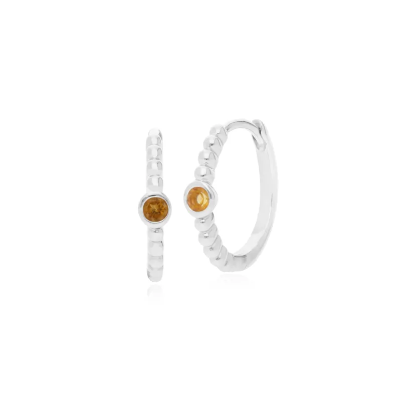 Gemondo Sterling Silver 0.09ct Citrine November Birthstone Hoop Earring sold by Gemondo Jewellery