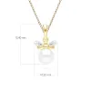 Honeycomb Inspired Pearl and Diamond Bee Pendant Necklace in 9ct Yellow Gold sold by Gemondo Jewellery