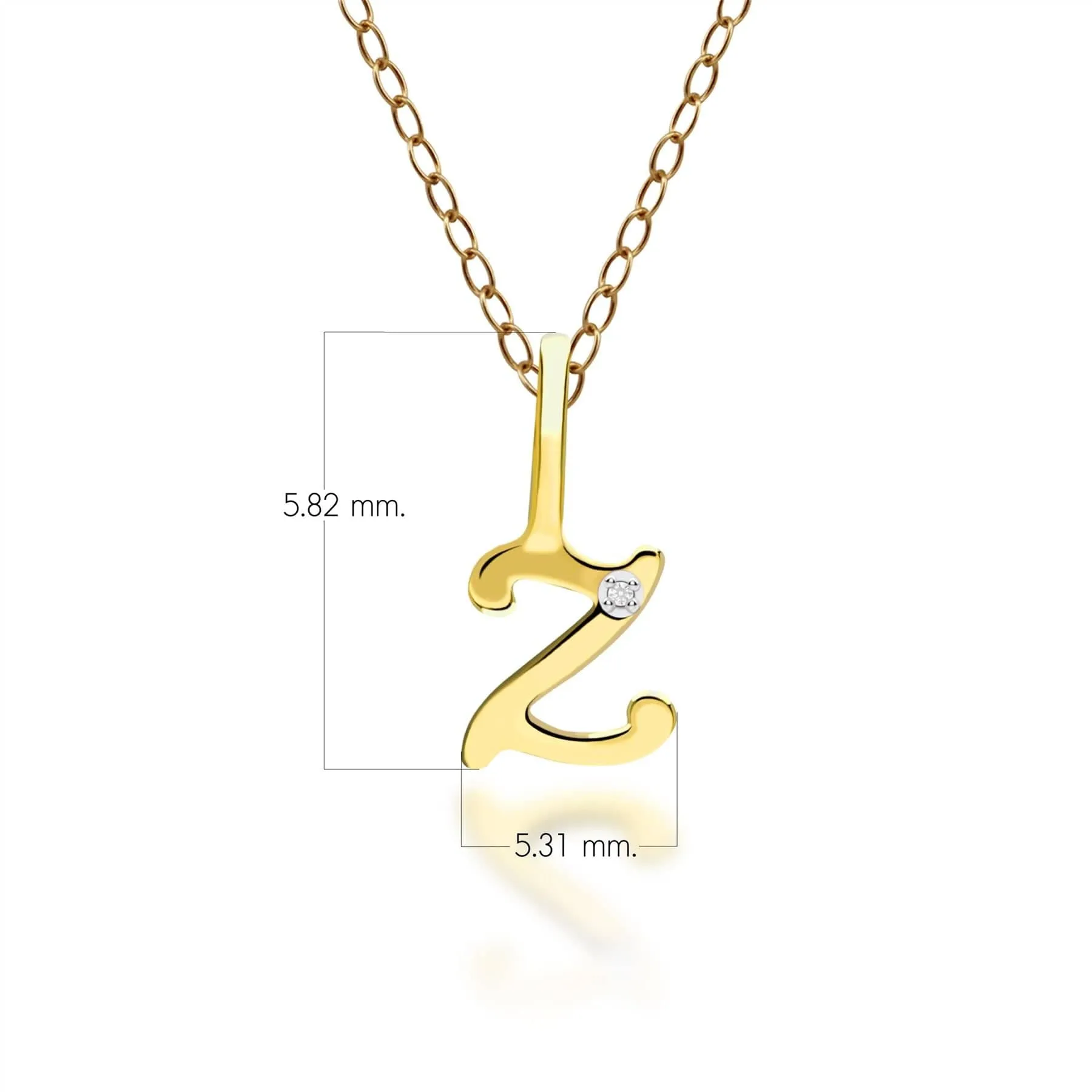 Alphabet Letter Z Diamond pendant in 9ct Yellow Gold sold by Gemondo Jewellery product image thumbnail 3