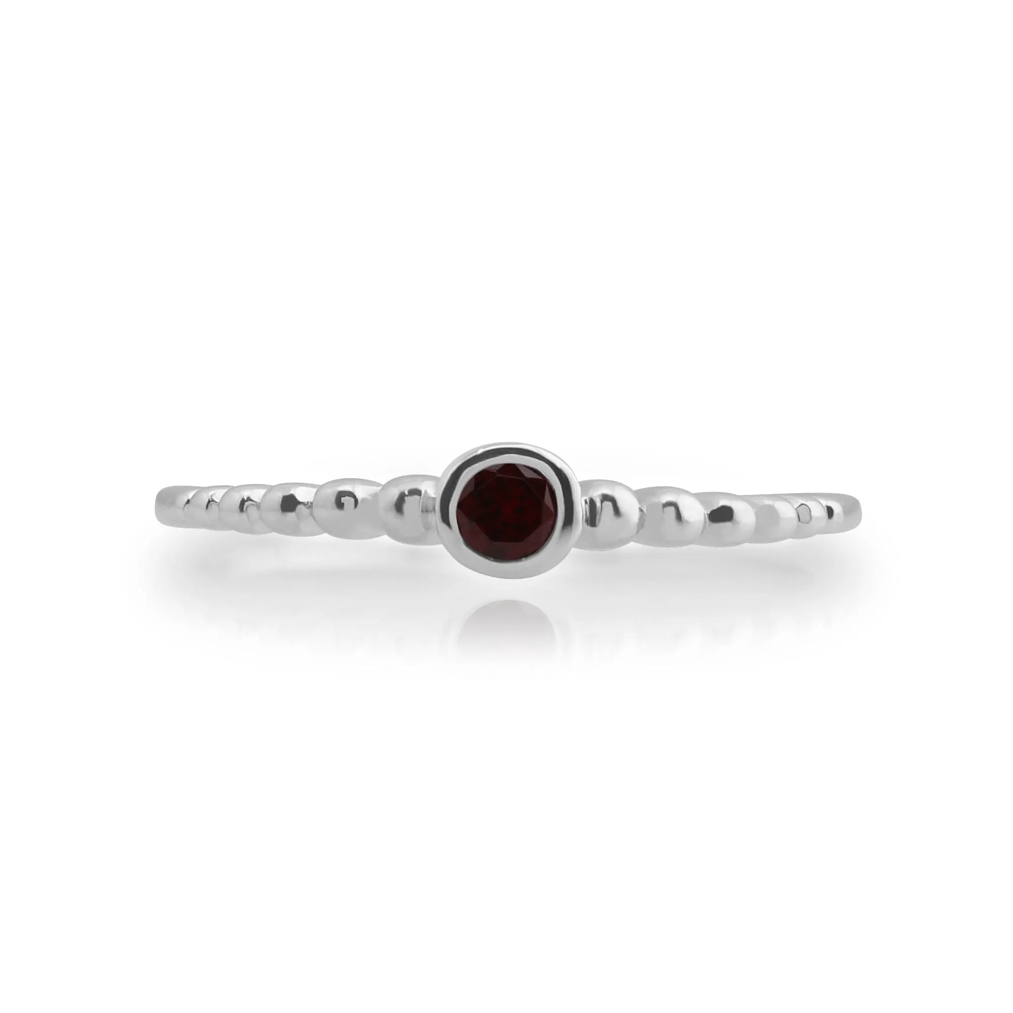 Essential Round Garnet Bezel Set Stack Ring in 925 Sterling Silver sold by Gemondo Jewellery product image thumbnail 2