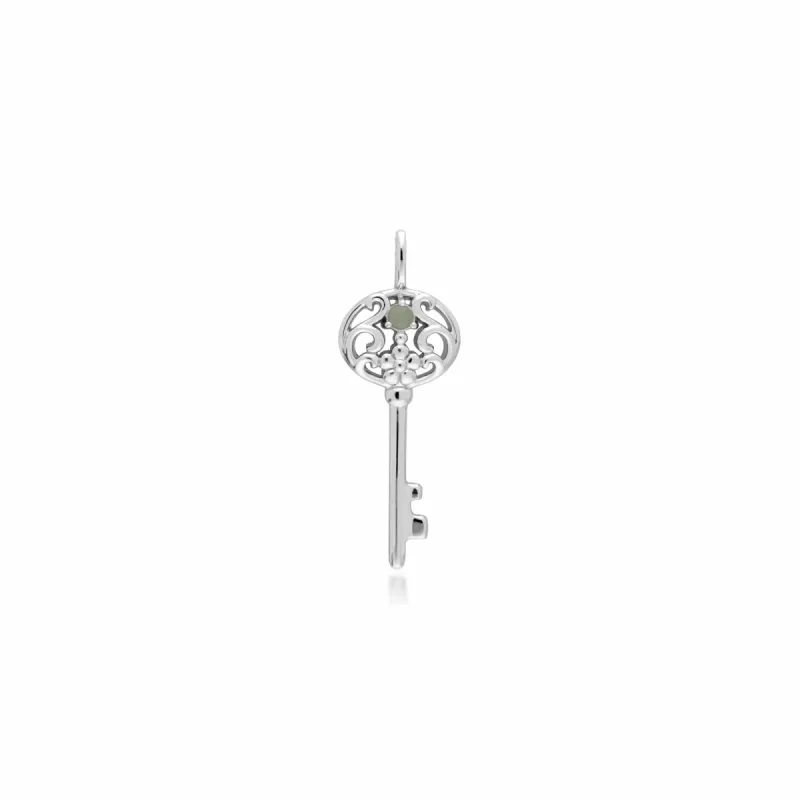 Gemondo Sterling Silver Opal Big Key Charm sold by Gemondo Jewellery