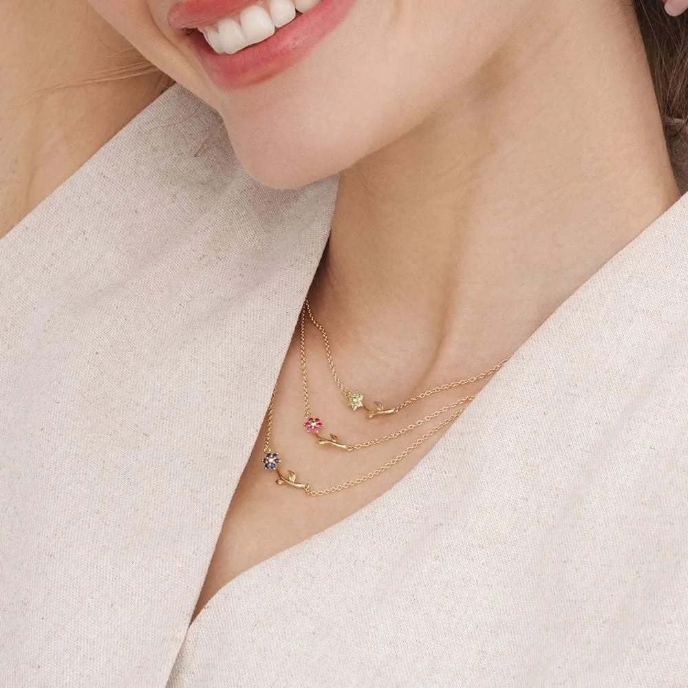 Floral Vine Sapphire Necklace in 9ct Yellow Gold sold by Gemondo Jewellery product image thumbnail 2