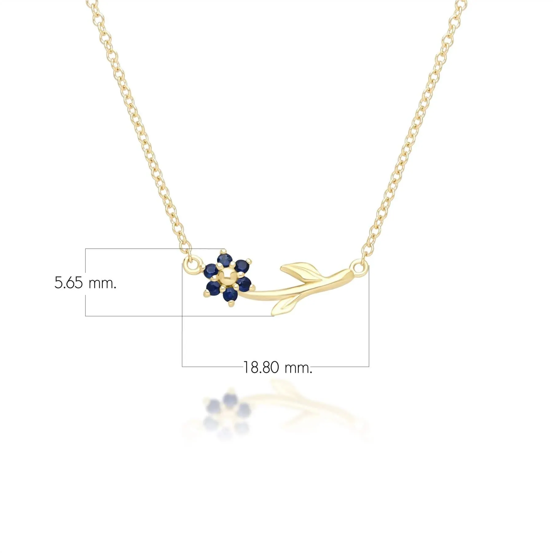 Floral Vine Sapphire Necklace in 9ct Yellow Gold sold by Gemondo Jewellery product image thumbnail 3