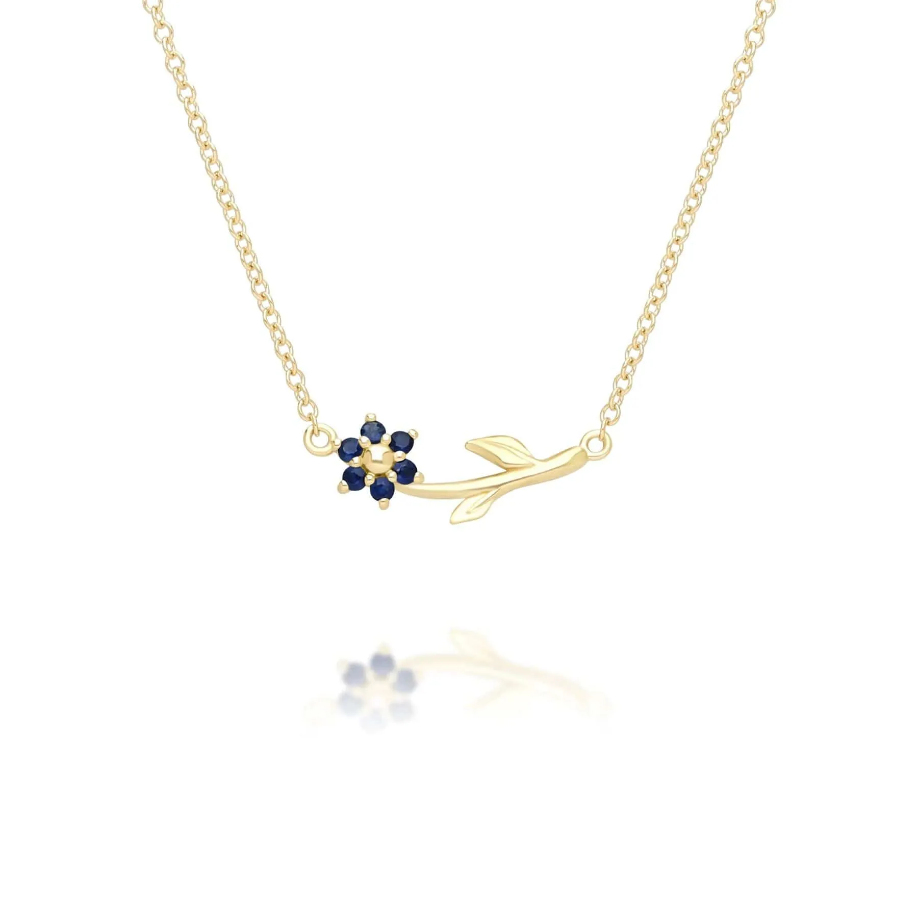 Floral Vine Sapphire Necklace in 9ct Yellow Gold sold by Gemondo Jewellery