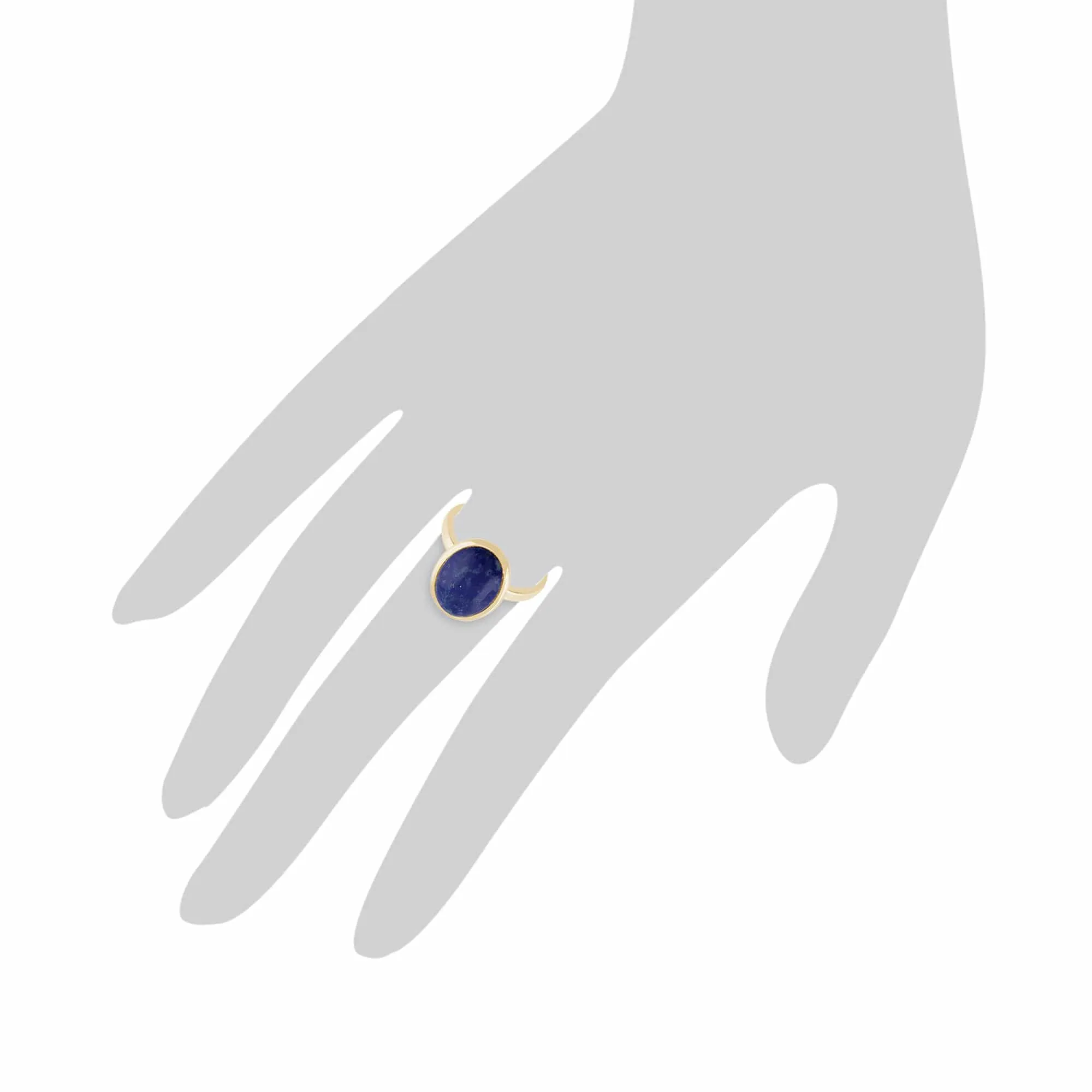 Statement Oval Lapis Lazuli Ring in 9ct Yellow Gold sold by Gemondo Jewellery product image thumbnail 4