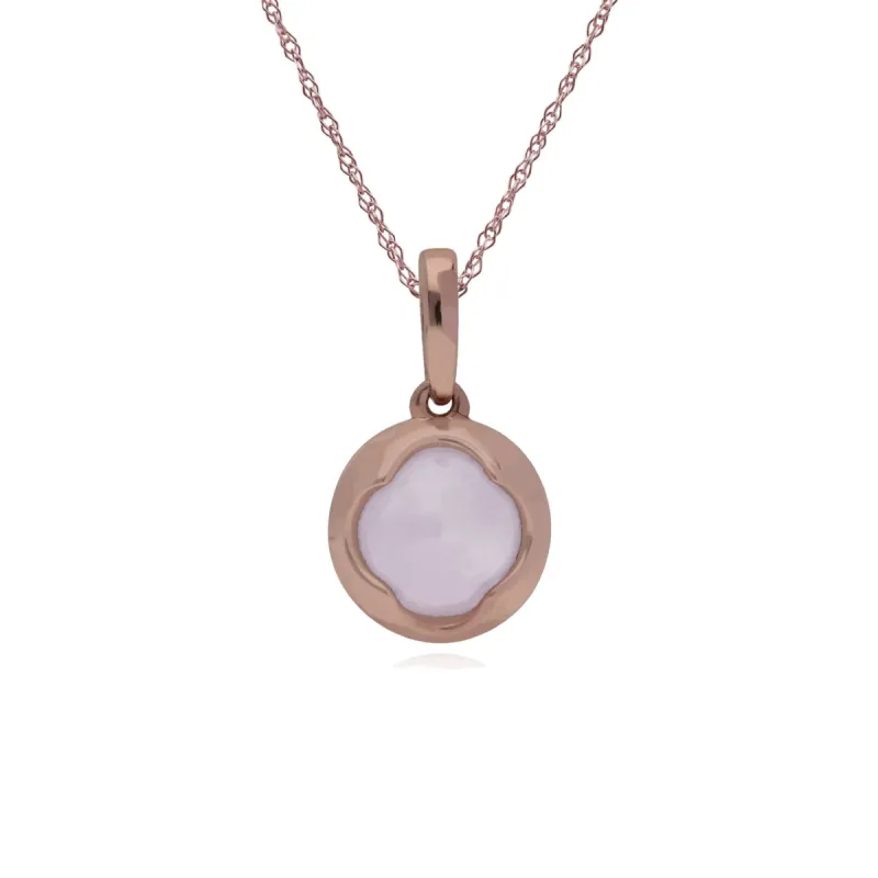 Gemondo Rose Gold Plated Sterling Silver Prism Rose Quartz 45cm Necklace sold by Gemondo Jewellery
