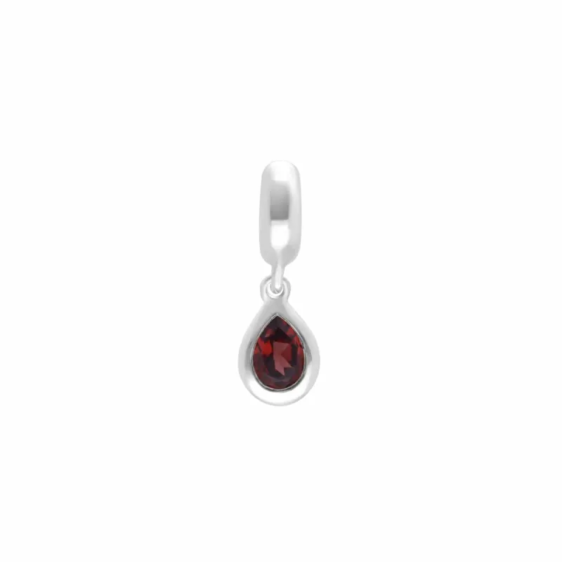 Achievement 'Touch of Love' Sterling Silver Garnet Charm sold by Gemondo Jewellery