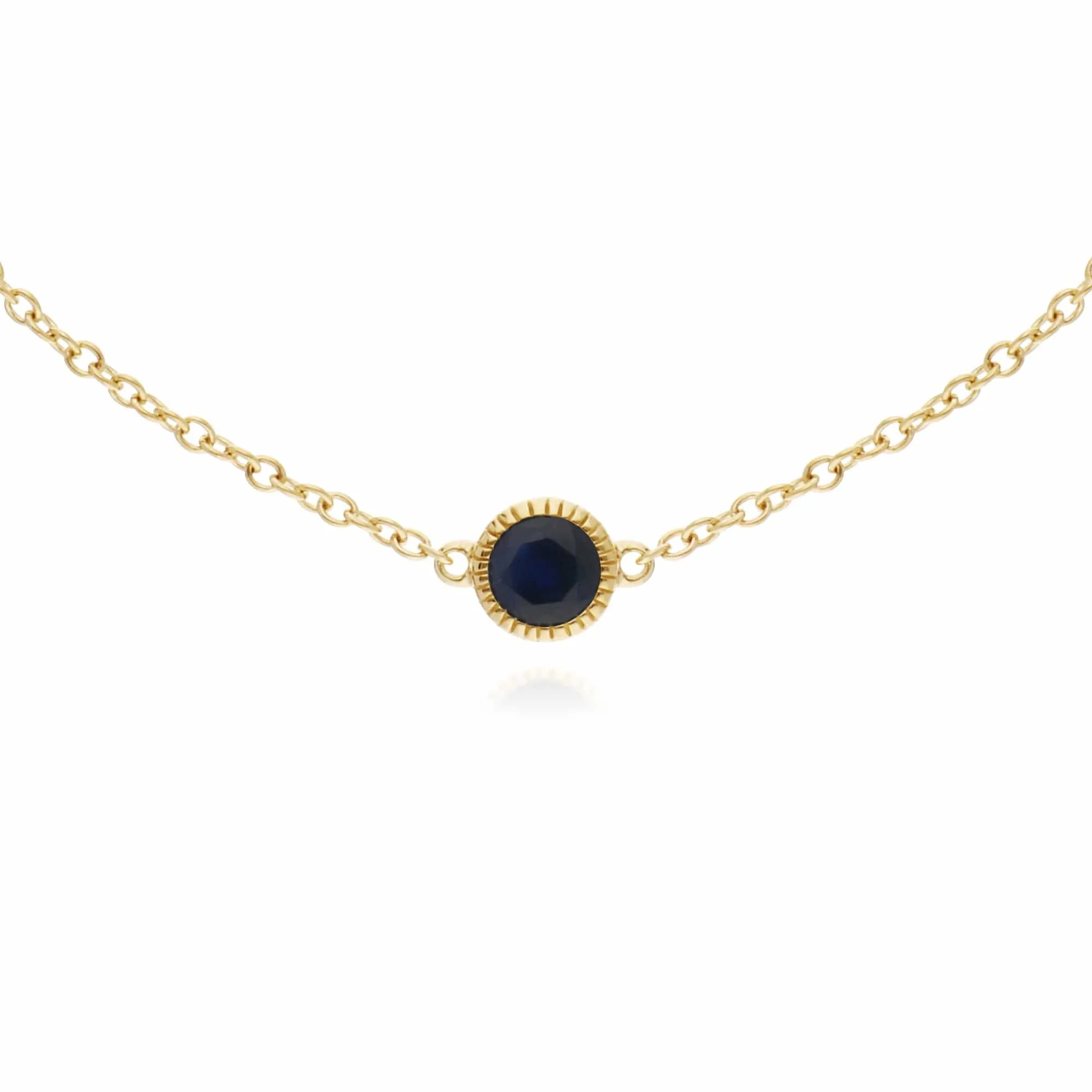 Classic Single Stone Round Sapphire Milgrain Bracelet in 9ct Yellow Gold sold by Gemondo Jewellery product image thumbnail 2