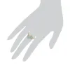 Gemondo Gold Plated Sterling Silver 1.34ct Jade & 3pt Diamond Two Stone Ring sold by Gemondo Jewellery