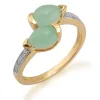 Gemondo Gold Plated Sterling Silver 1.34ct Jade & 3pt Diamond Two Stone Ring sold by Gemondo Jewellery