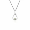 Classic Round Peridot & Diamond Tear Drop Earrings & Pendant Set in 9ct White Gold sold by Gemondo Jewellery
