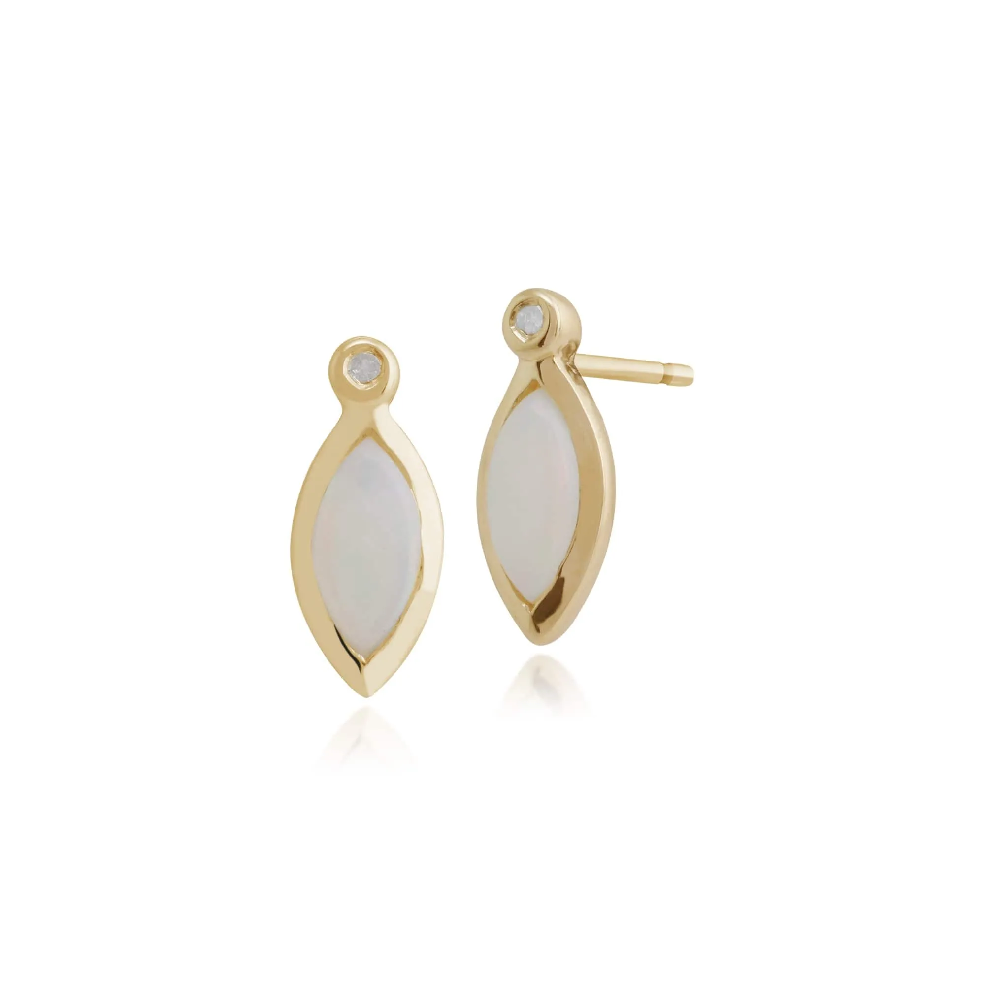 Classic Marquise Opal Cabochon Drop Earrings & Ring Set in 9ct Yellow Gold sold by Gemondo Jewellery product image thumbnail 2
