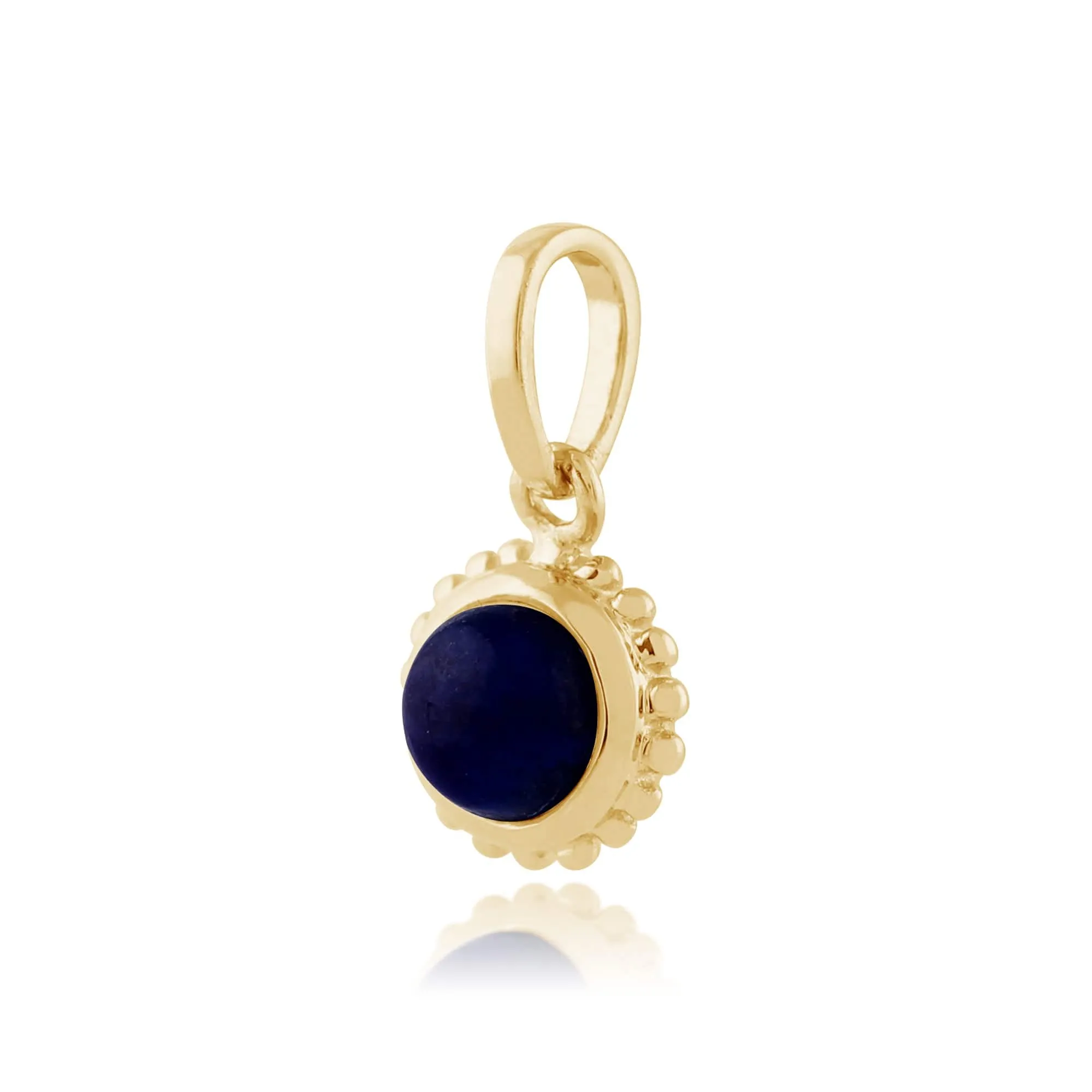 Classic Round Lapis Lazuli Pendant in 9ct Yellow Gold sold by Gemondo Jewellery product image thumbnail 2
