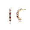 Classic Round Ruby & Diamond Half Hoop Earrings & Half Eternity Ring Set in 9ct Yellow Gold sold by Gemondo Jewellery