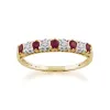 Classic Round Ruby & Diamond Half Hoop Earrings & Half Eternity Ring Set in 9ct Yellow Gold sold by Gemondo Jewellery