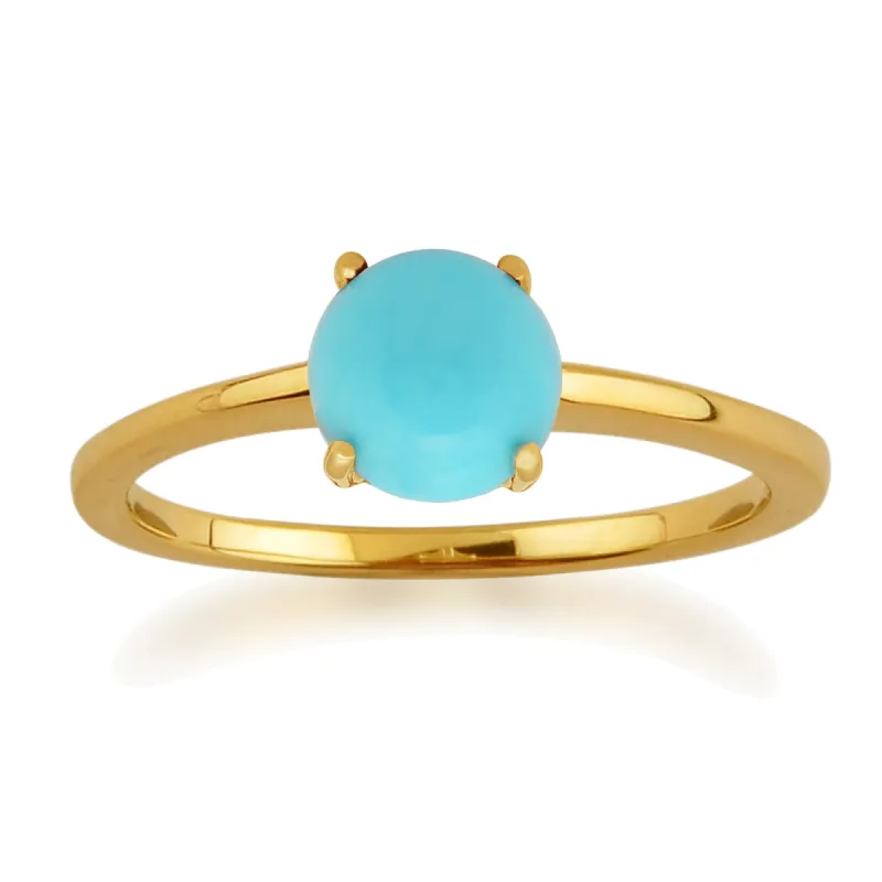 Classic Solitaire Turquoise Ring in 9ct Yellow Gold sold by Gemondo Jewellery