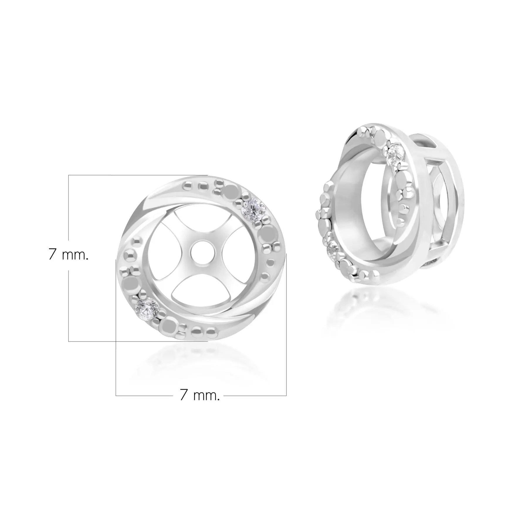 Classic Halo Diamond Swirl Ear Jacket Earrings in 9ct White Gold sold by Gemondo Jewellery product image thumbnail 3