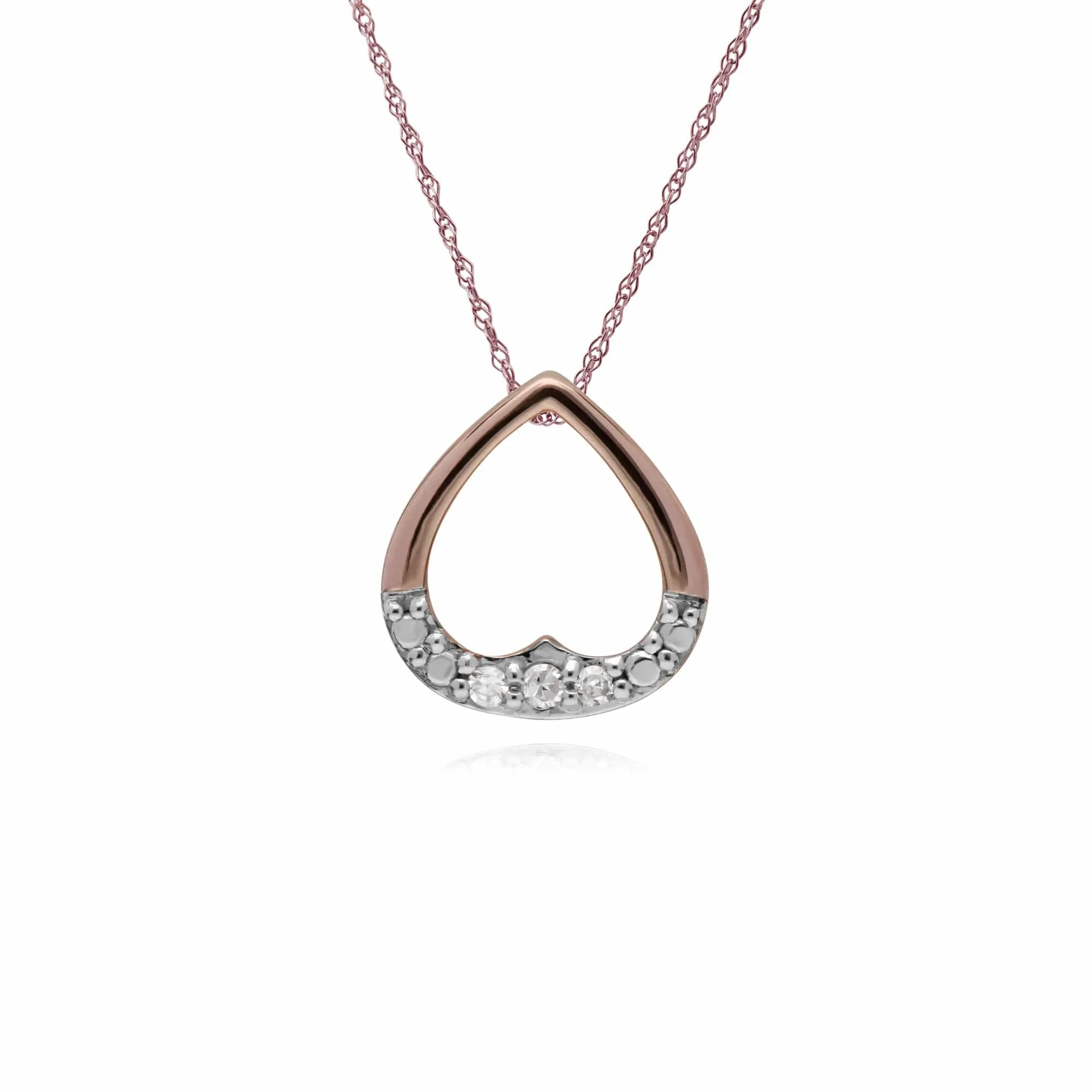 Gemondo 9ct Rose Gold Diamond Heart Pendant on 45cm Chain sold by Gemondo Jewellery