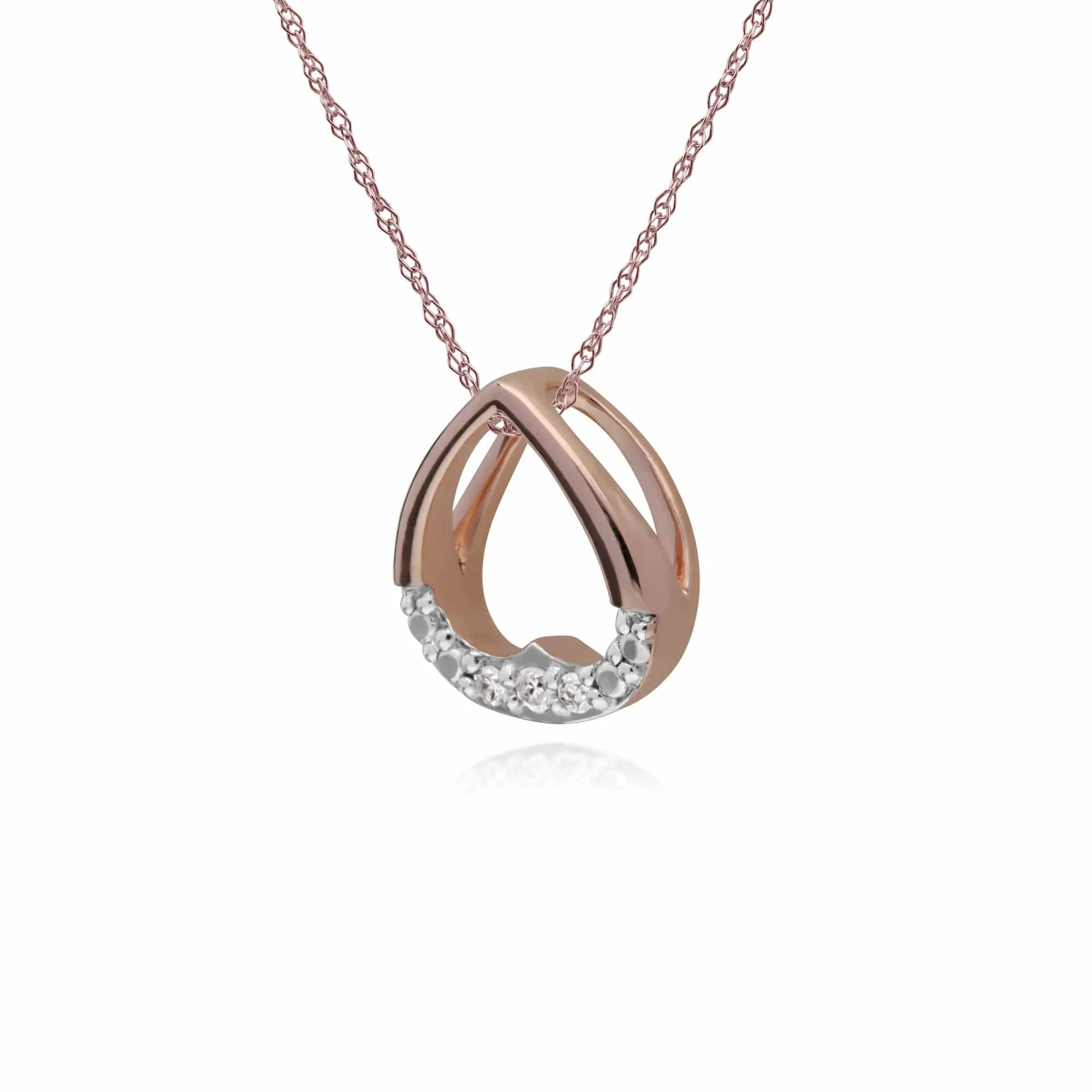 Gemondo 9ct Rose Gold Diamond Heart Pendant on 45cm Chain sold by Gemondo Jewellery product image thumbnail 2