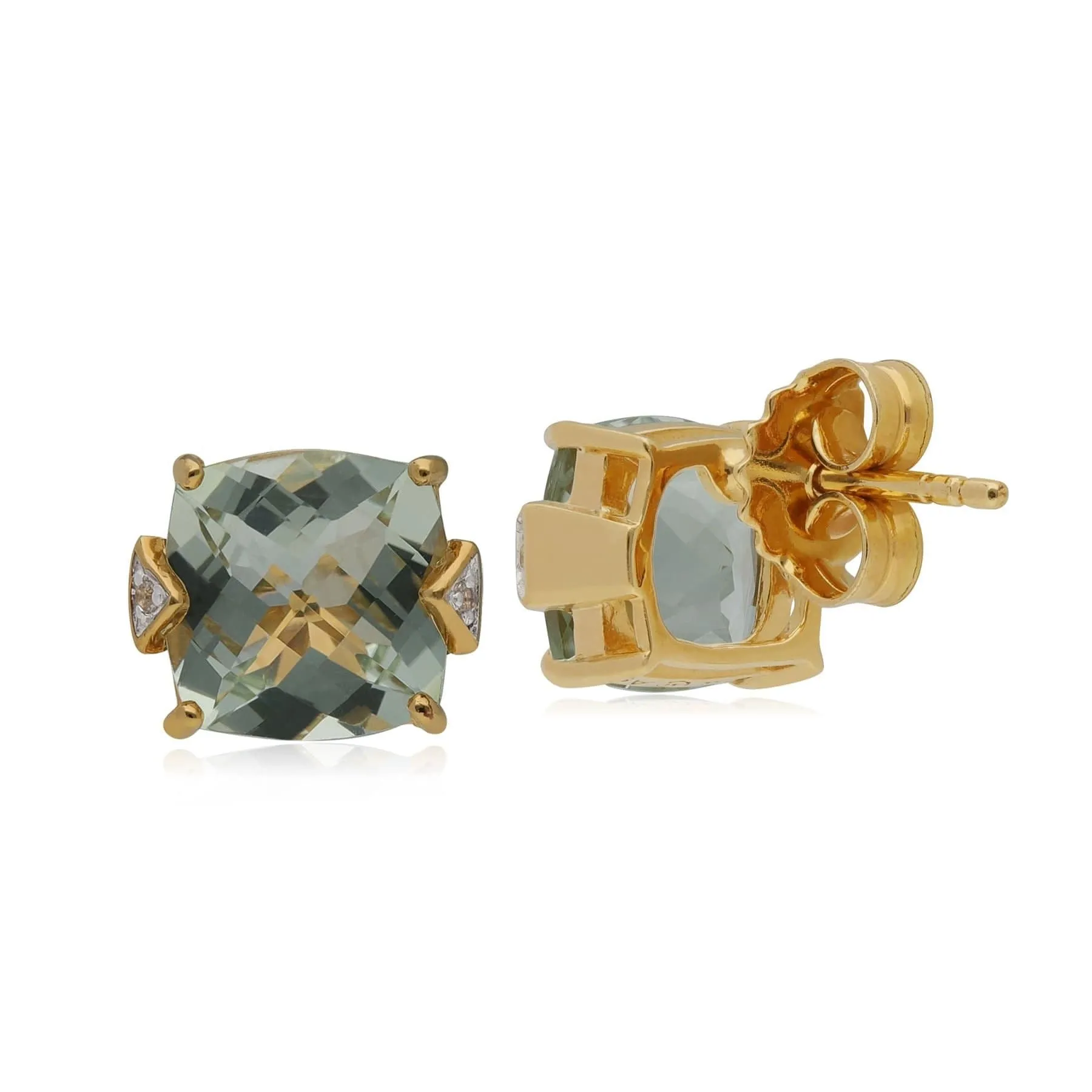 Kosmos Green Mint Quartz & Topaz Stud Earrings in Rose Gold Plated Sterling Silver sold by Gemondo Jewellery product image thumbnail 2
