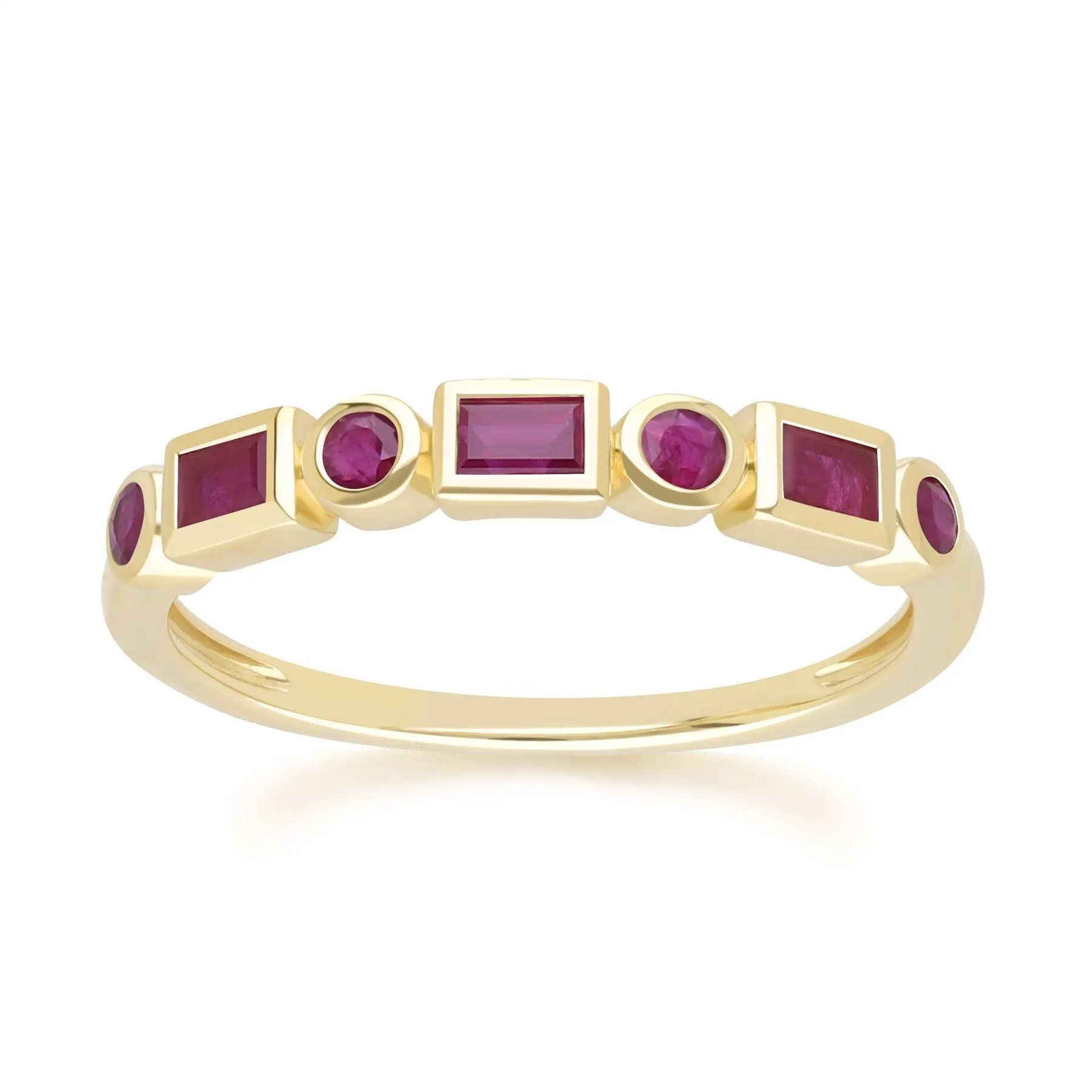 Classic Ruby Eternity Ring in 9ct Yellow Gold sold by Gemondo Jewellery