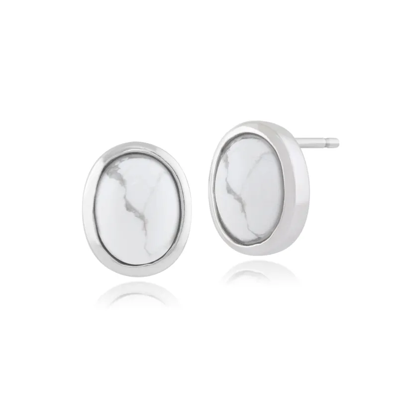 Gemondo 925 Sterling Silver Magnesite Oval Stud Earrings sold by Gemondo Jewellery