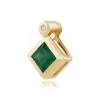 Classic Square Emerald & Diamond Pendant in 9ct Yellow Gold sold by Gemondo Jewellery