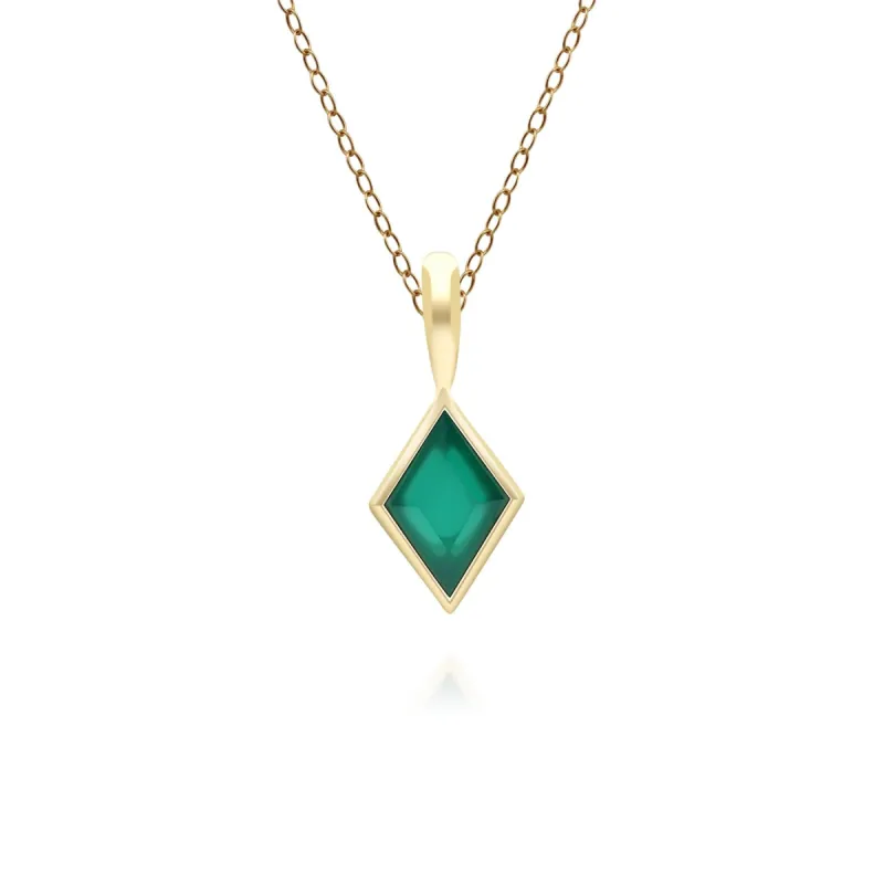 Classic Chalcedony Pendant Necklace in 9ct Yellow Gold sold by Gemondo Jewellery