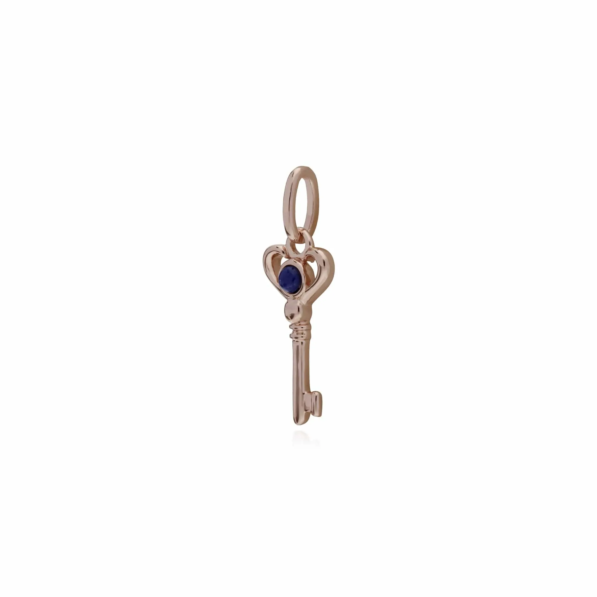 Gemondo Rose Gold Plated Sterling Silver Lapis Lazuli Small Key Charm sold by Gemondo Jewellery product image thumbnail 2