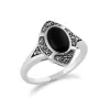 Gemondo 925 Sterling Silver 1.00ct Black Onyx & Marcasite Art Deco Ring sold by Gemondo Jewellery