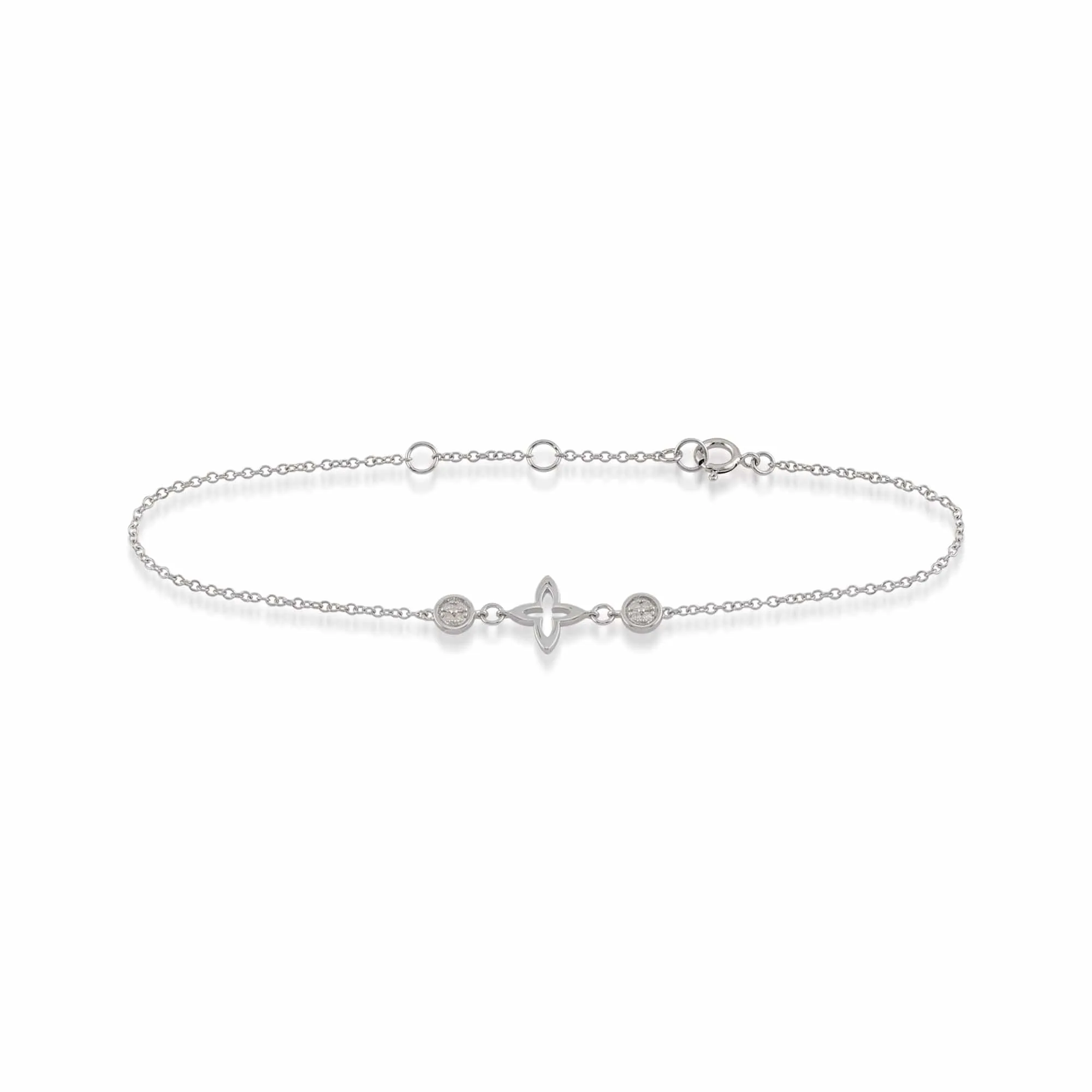 Gemondo 9ct White Gold 0.04ct Diamond Star 19cm Bracelet sold by Gemondo Jewellery